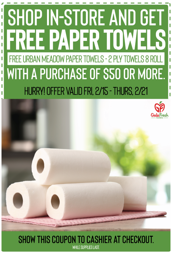 Gala Fresh — Free paper towels promo email