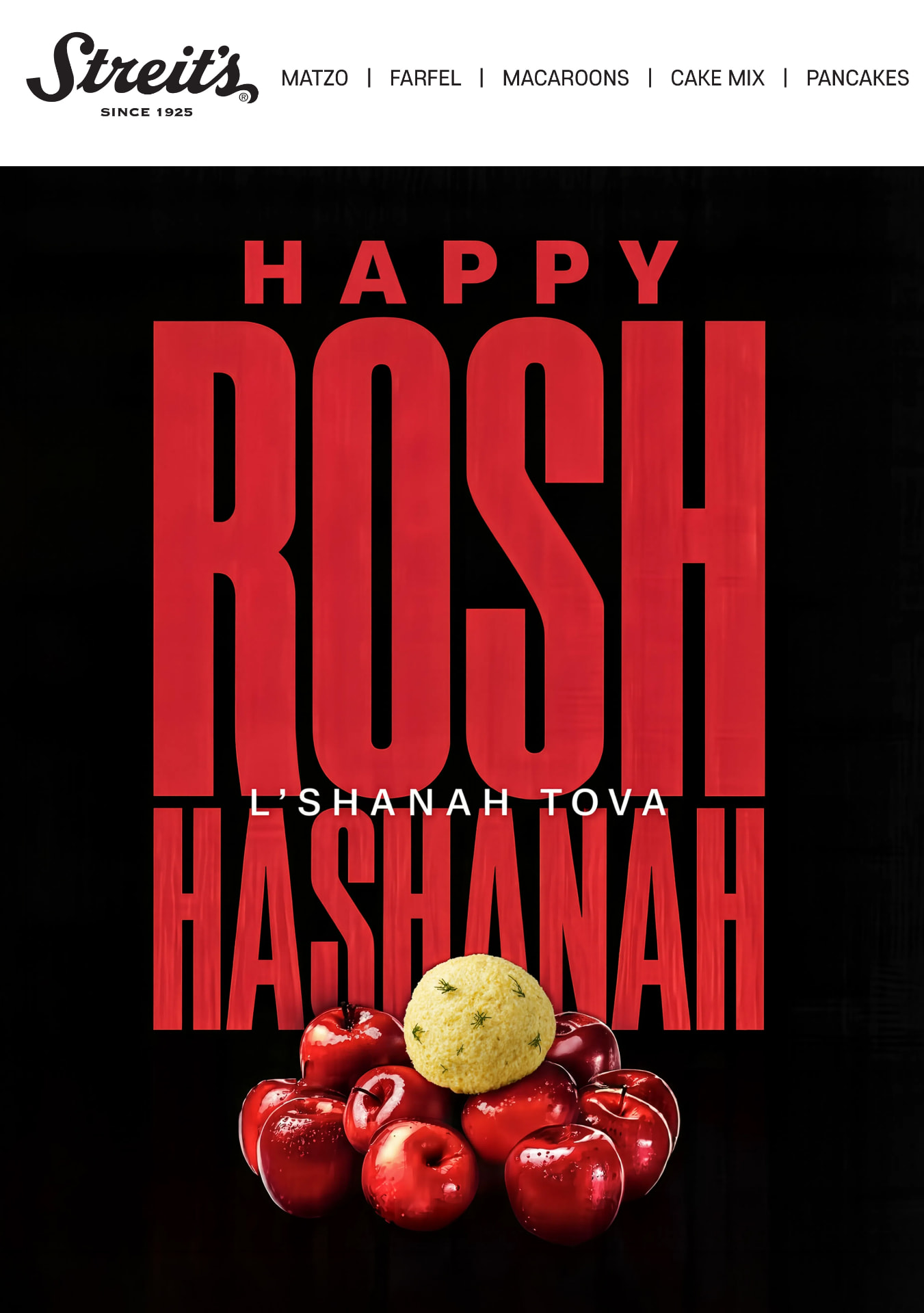 Streit's — Rosh Hashana 2026 email