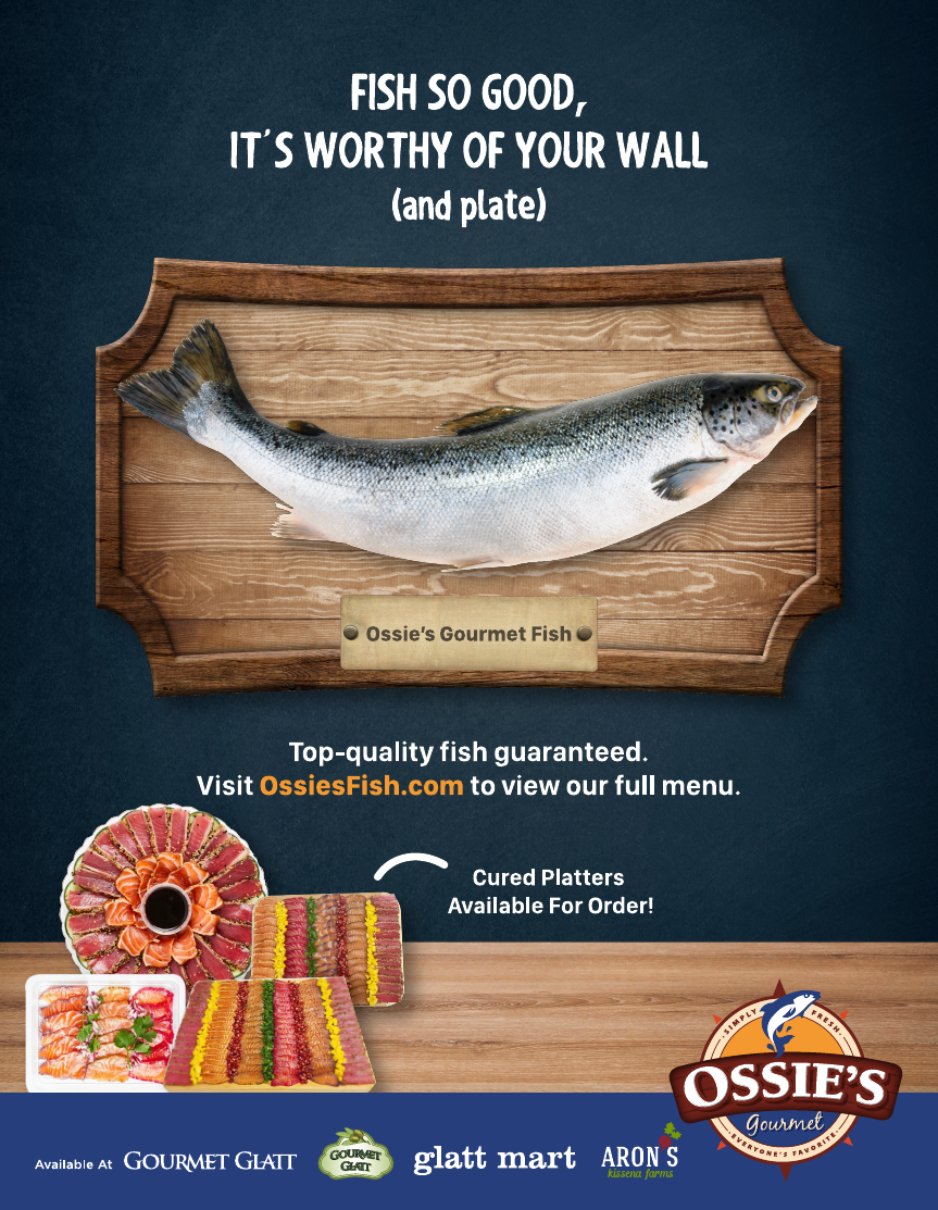 Ossie's Gourmet Fish — Fleishigs magazine branding ad
